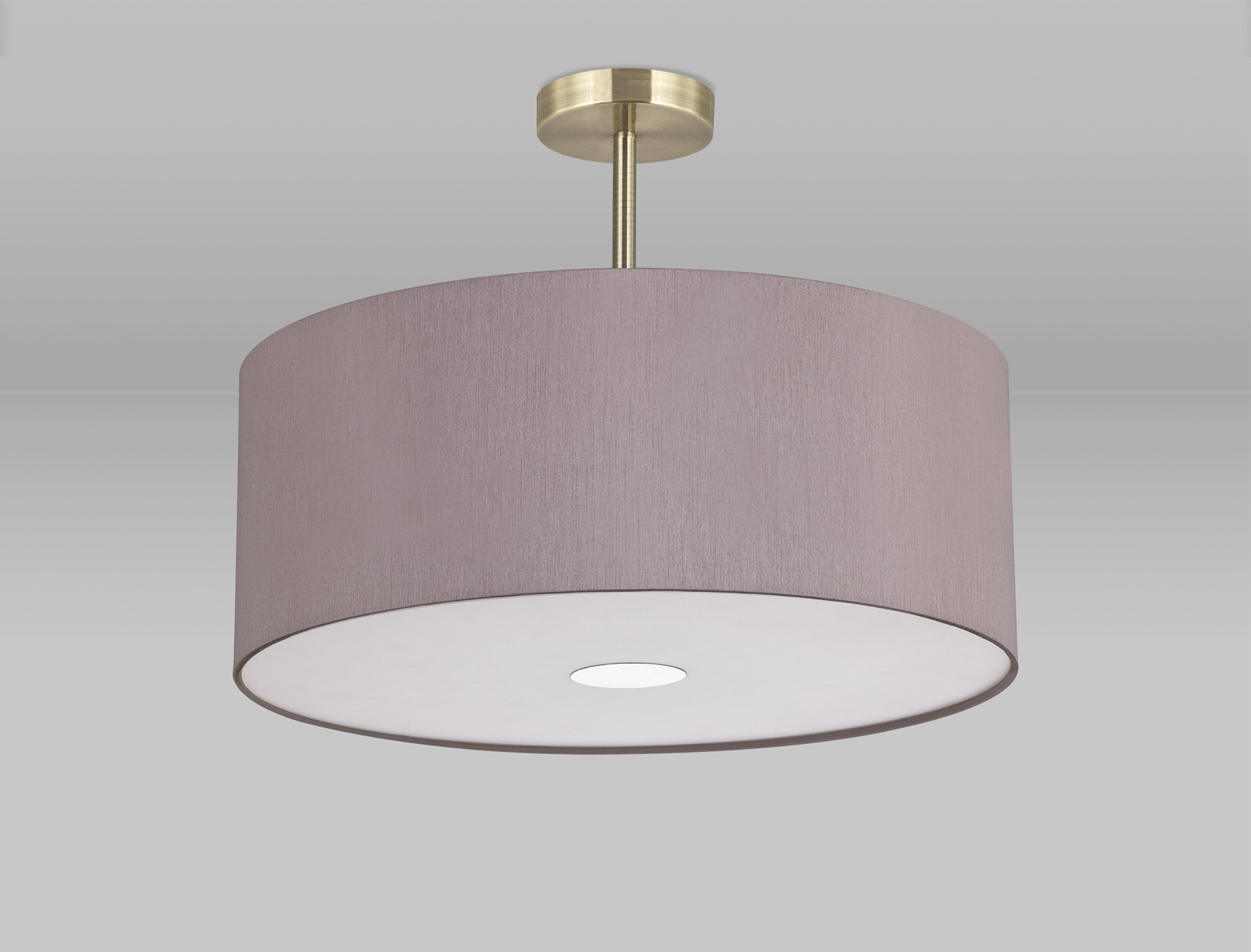 Baymont 50cm Semi Flush 3 Light Antique Brass, Taupe/Halo Gold, Frosted Diffuser DK0383  Deco Baymont AB TA